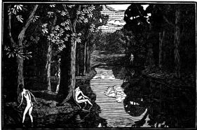 wood-engraving of Boys Bathing